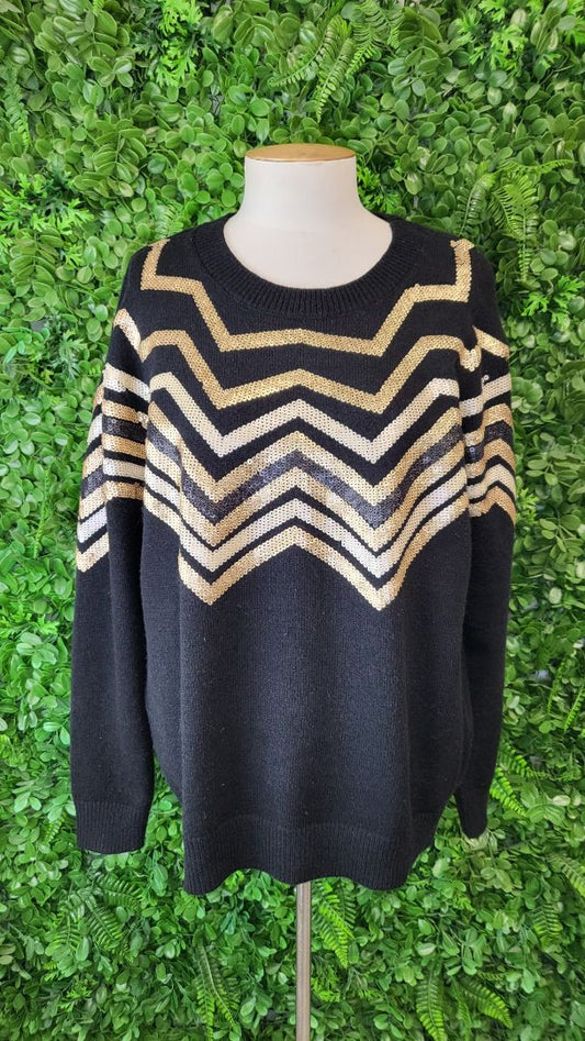 Eb & Ive Black Sequin Knit (14)