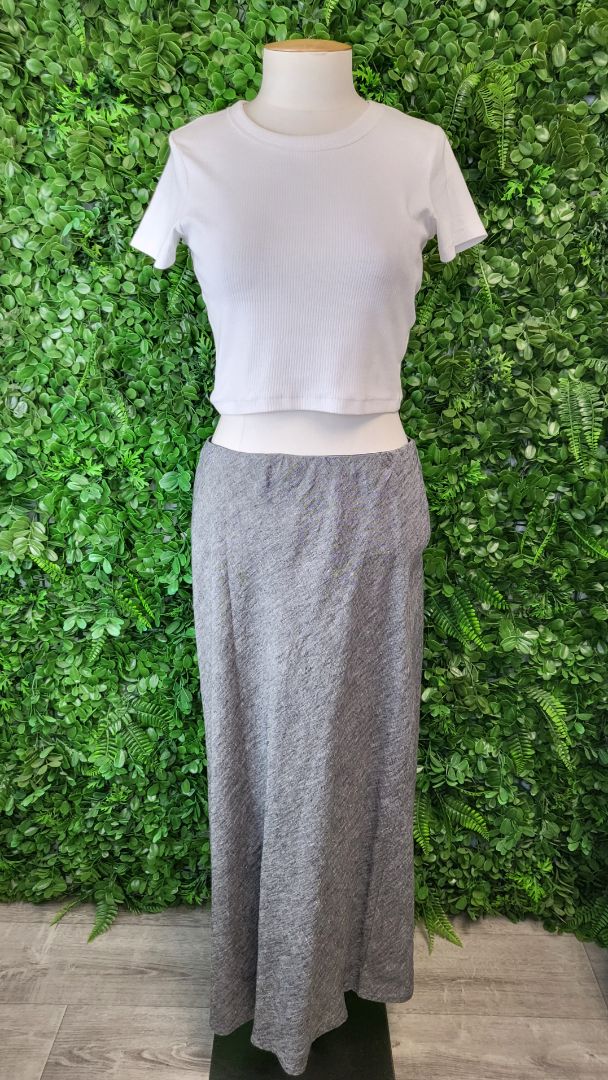 Max Silver Grey Linen Bias Skirt (10)