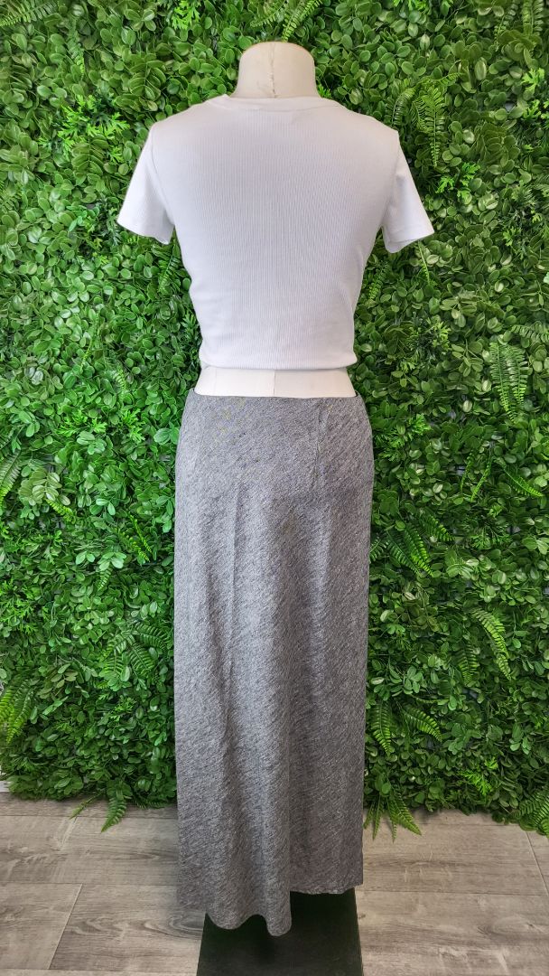 Max Silver Grey Linen Bias Skirt (10)