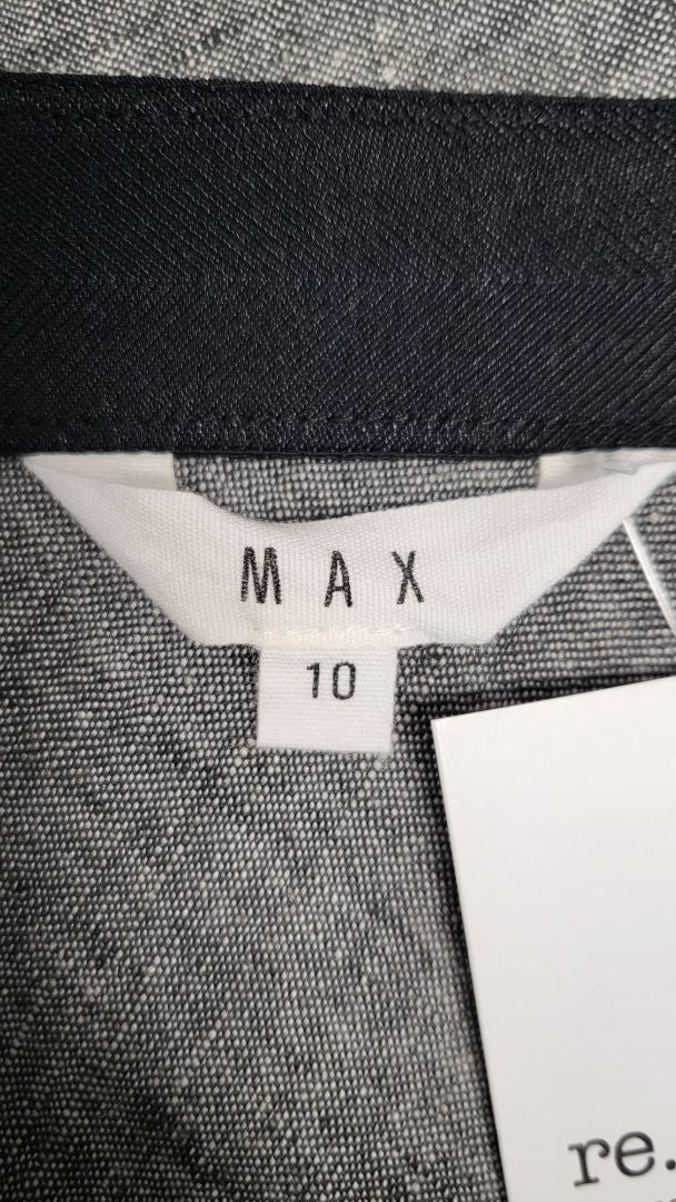 Max Silver Grey Linen Bias Skirt (10)