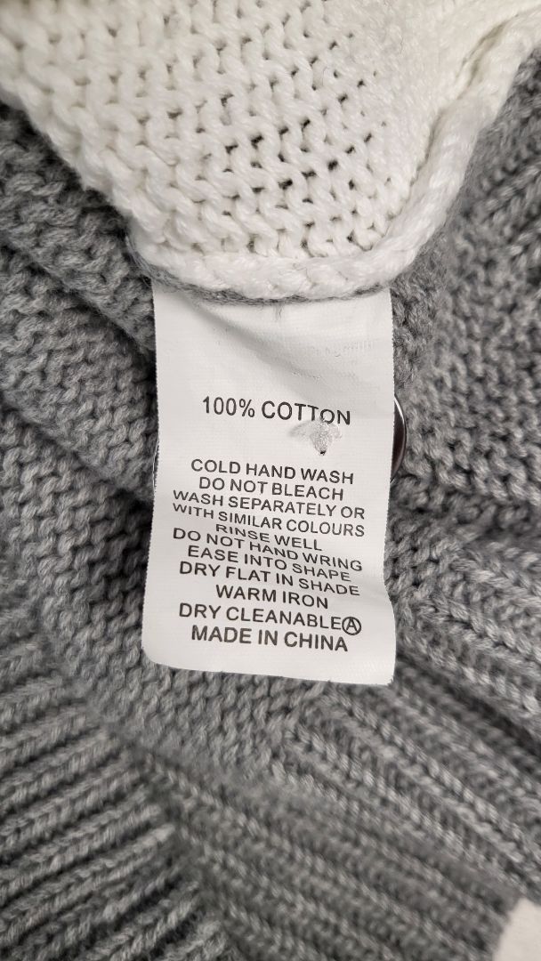 id+co Grey/White Cotton Contrast Jumper (12)