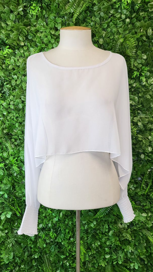 Coco&Belle White Sheer Shrug OSFM
