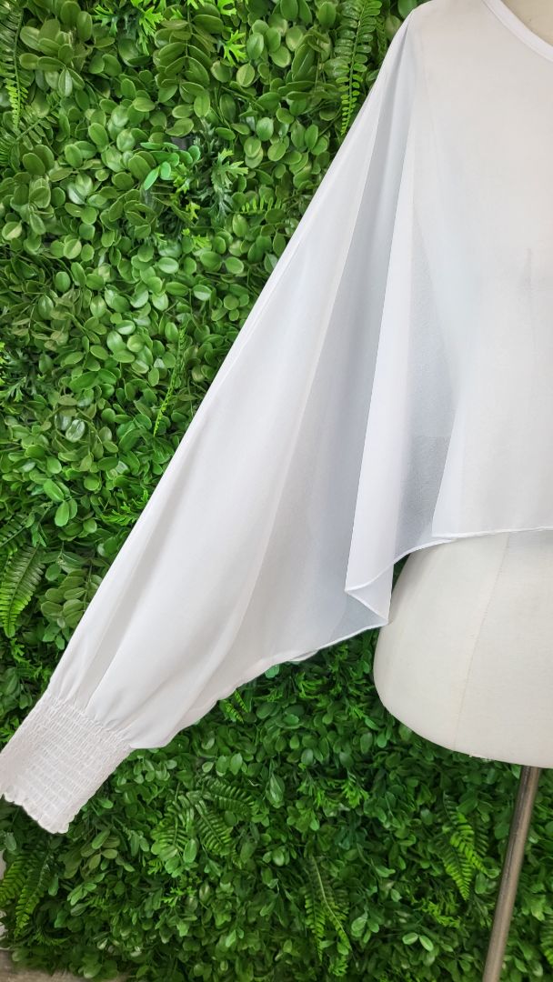 Coco&Belle White Sheer Shrug OSFM