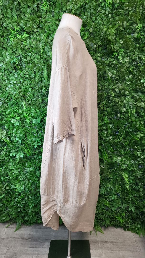 Donna Donna Natural Linen Dress (16)