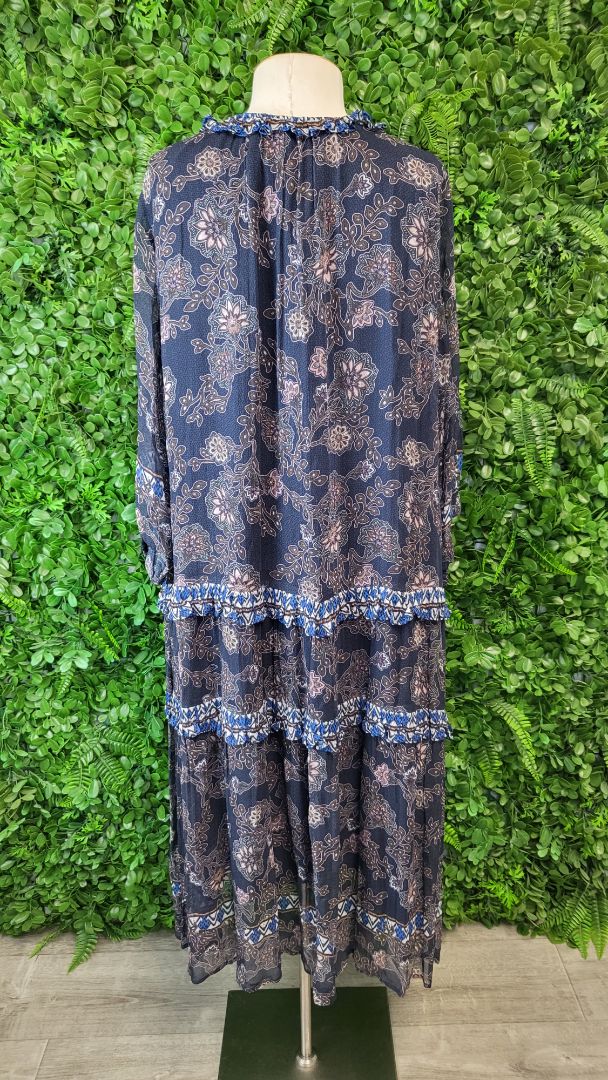 Loobies Story Print Ruffle Tier Dress (10-12)