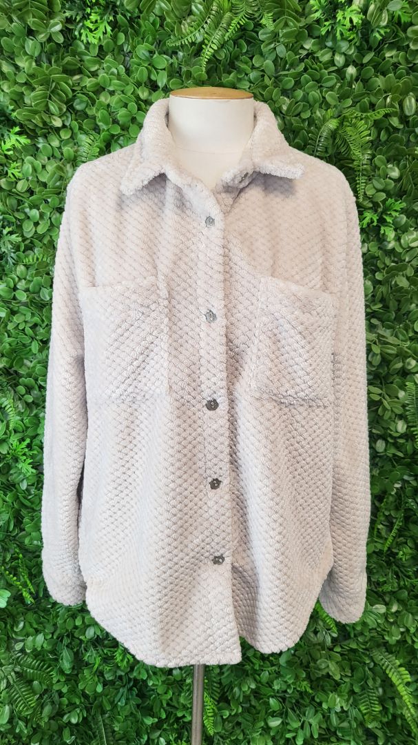 Dylan Beige Teddy Shacket (10-12)