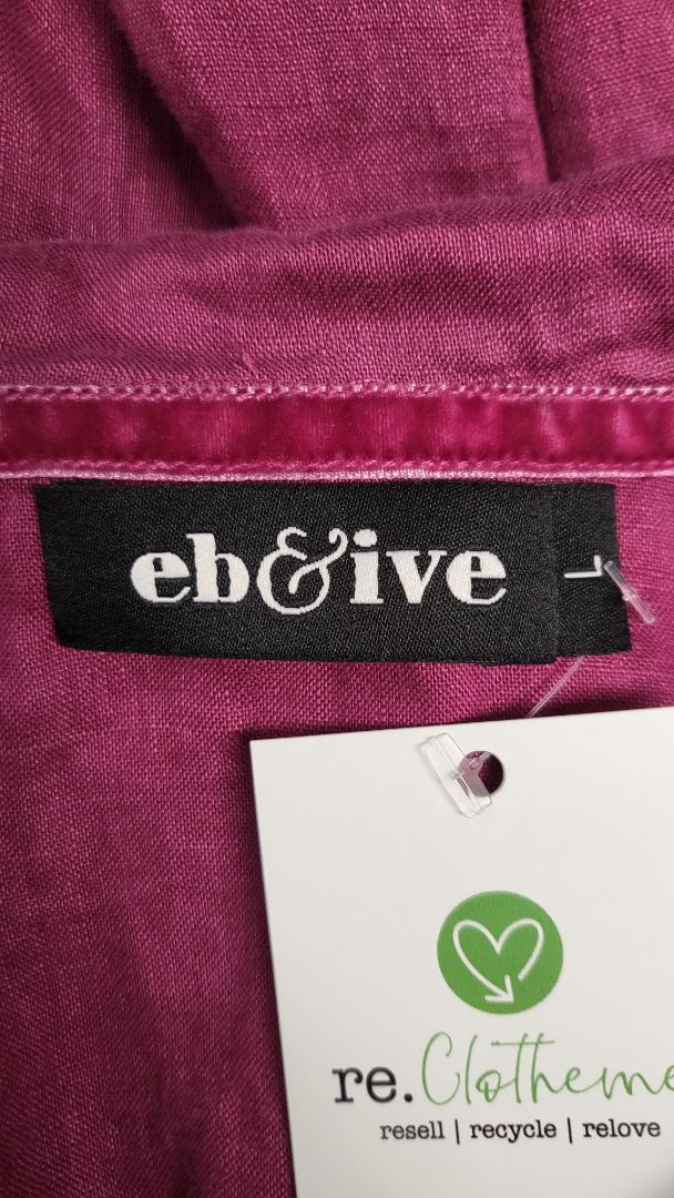 Eb & Ive Raspberry Linen Collared Top (10)