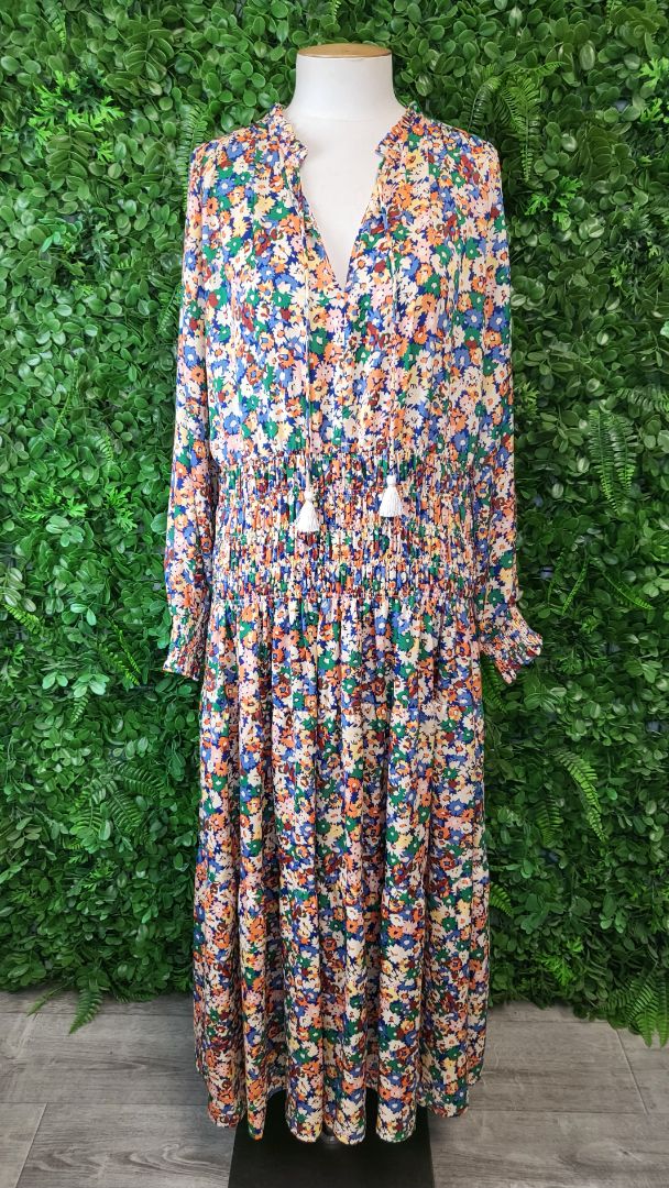 Isle of Mine Print Shirred Waist Dress (16)