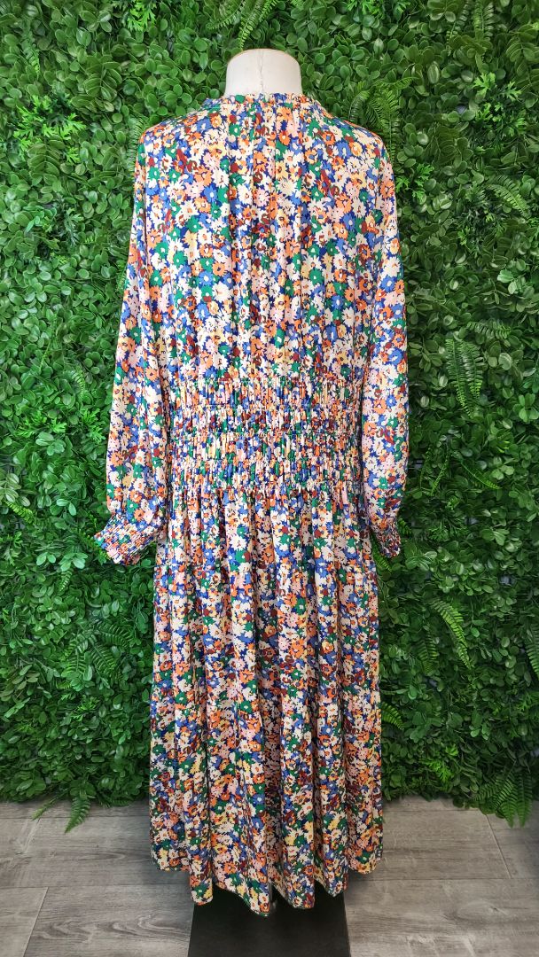 Isle of Mine Print Shirred Waist Dress (16)