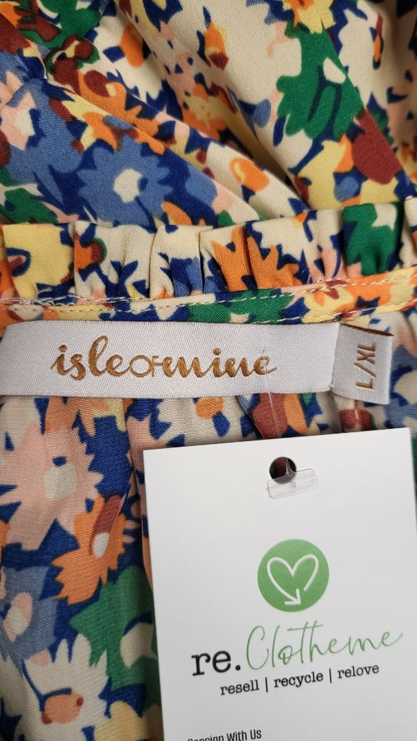 Isle of Mine Print Shirred Waist Dress (16)