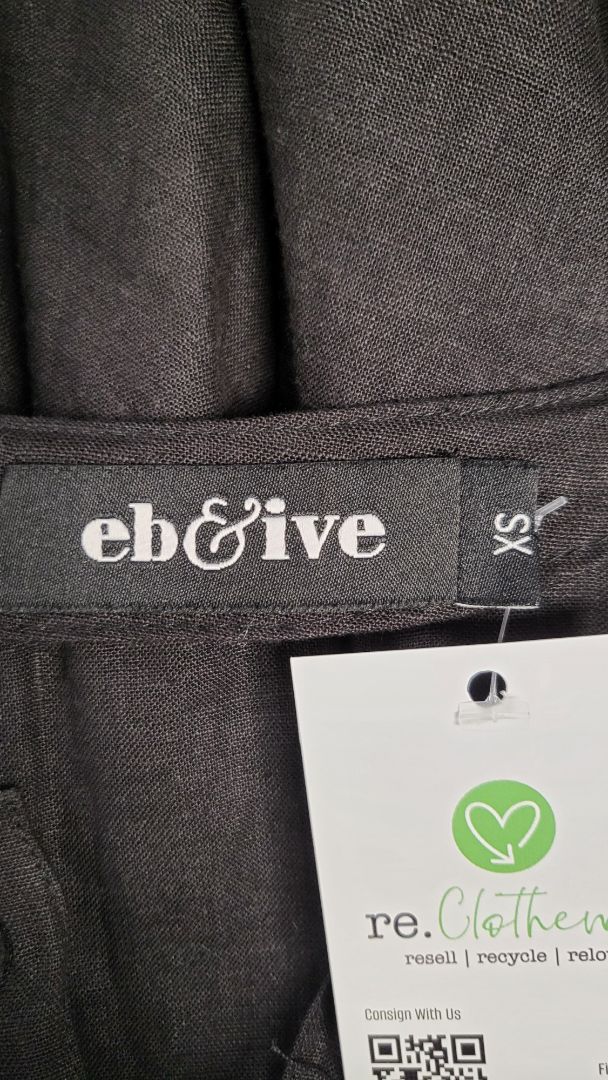 Eb & Ive Black Linen Button Blouse (10)