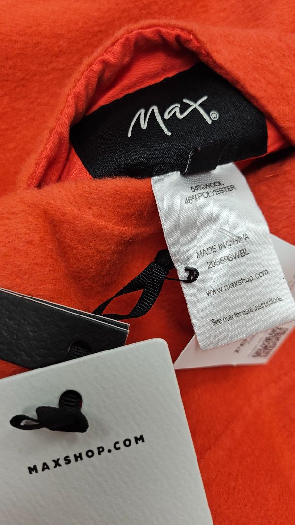 Max Orange Longline Wool Coat BNWT (10)