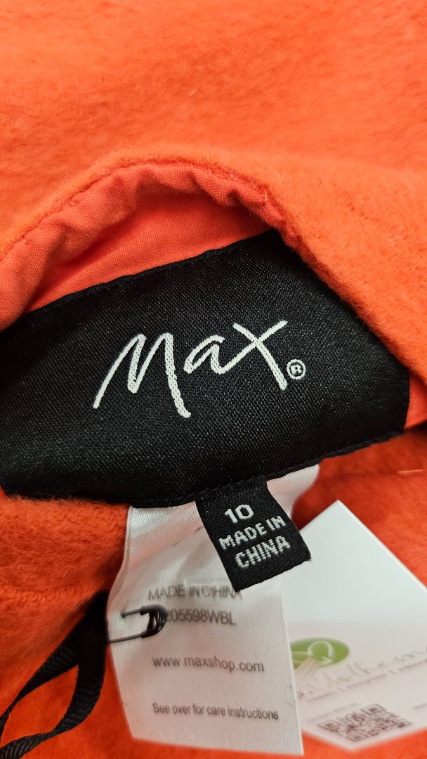 Max Orange Longline Wool Coat BNWT (10)