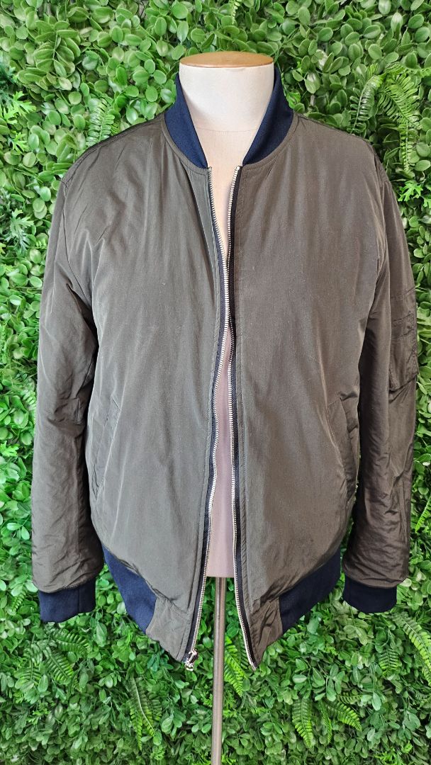 Night Swimming Navy/Khaki Quilted Rev Jacket (10-12)