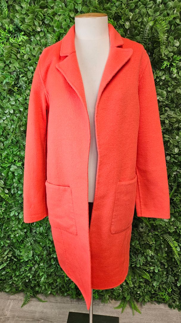 Max Orange Longline Wool Coat BNWT (10)