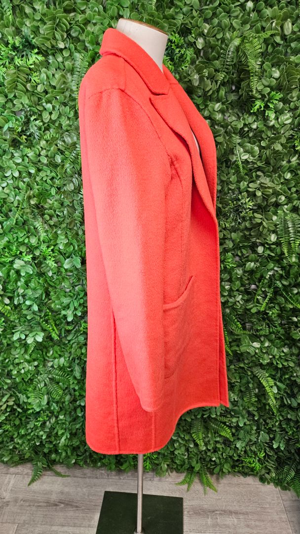 Max Orange Longline Wool Coat BNWT (10)