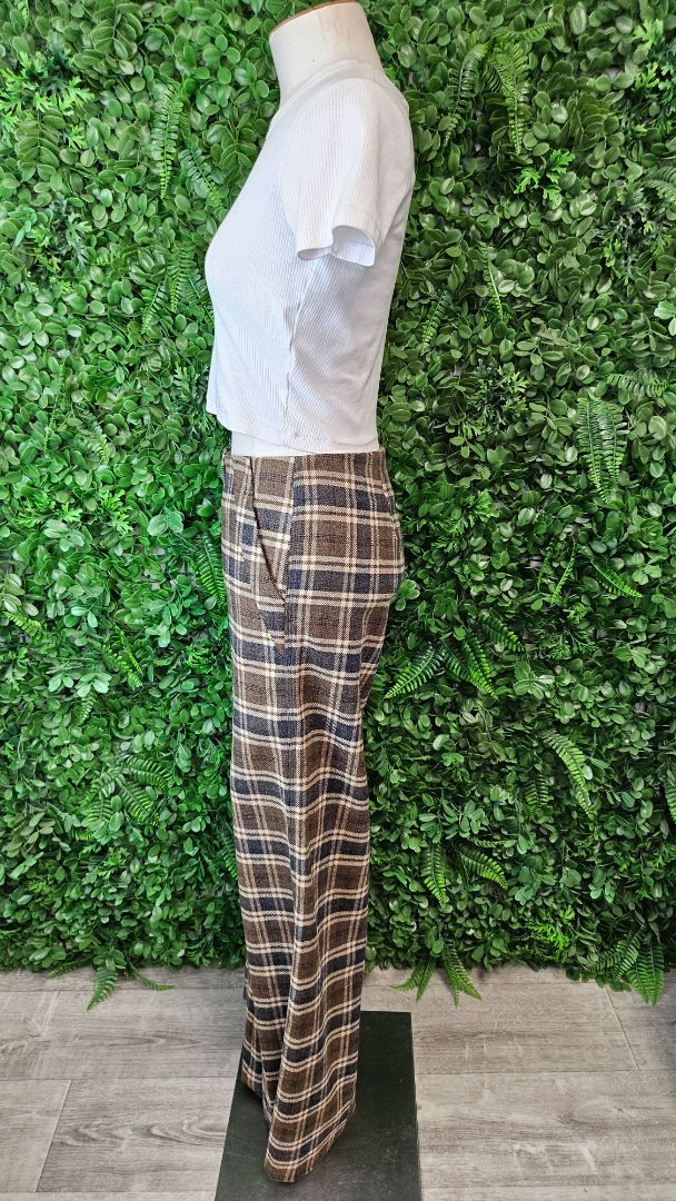 Hannes Roether Check Wide Leg Pant (M)