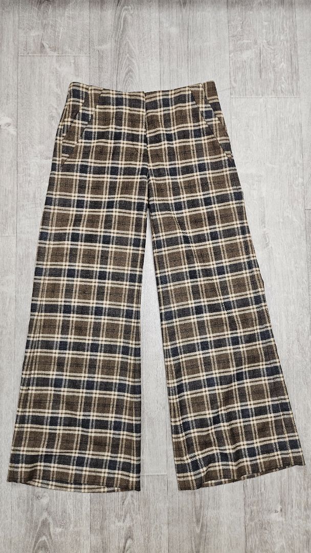 Hannes Roether Check Wide Leg Pant (M)