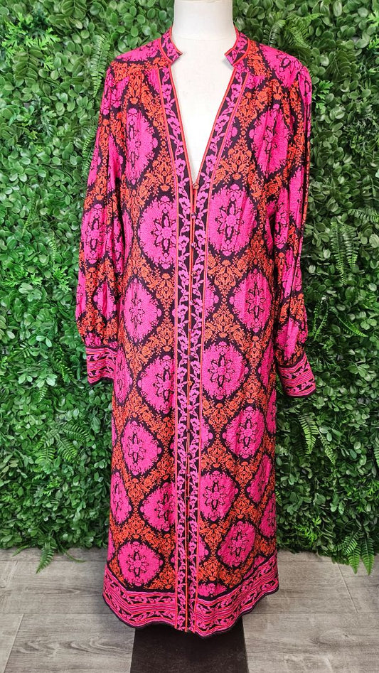 Unknown Pink/Orange Print Maxi Dress (16-18)
