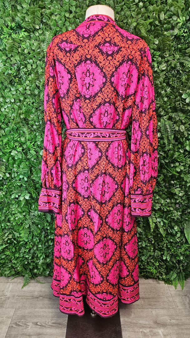 Unknown Pink/Orange Print Maxi Dress (16-18)