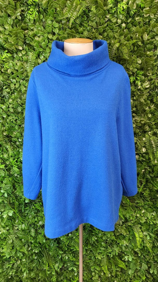 Cos Blue Wool Rolled Neck Top (12)