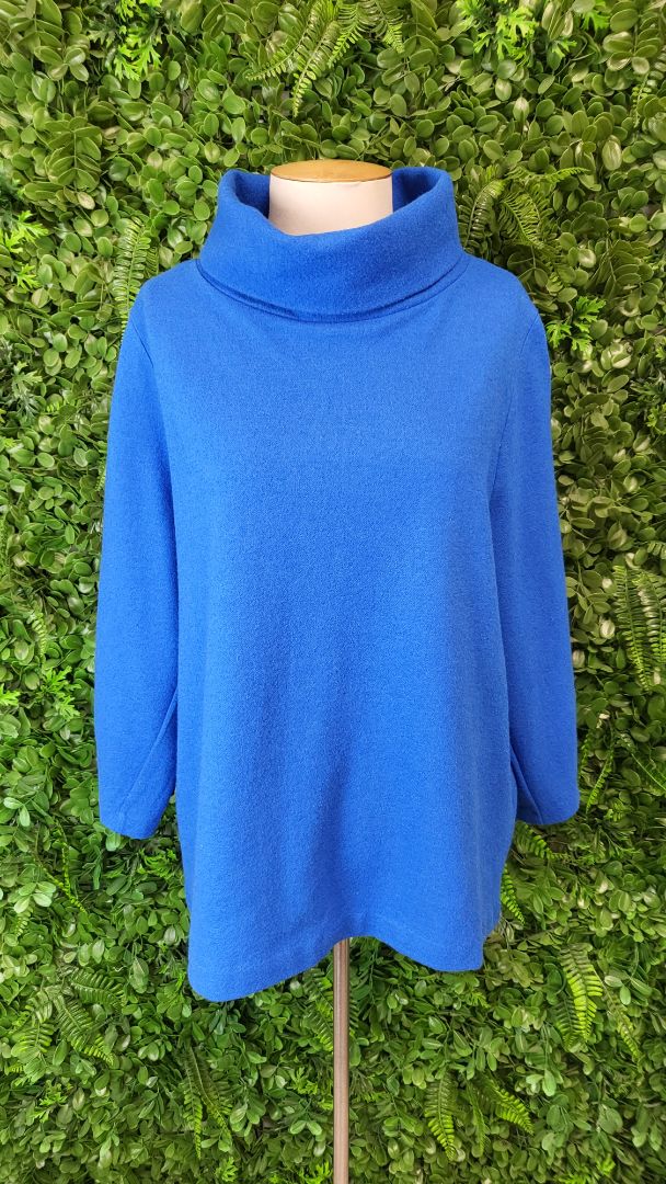 Cos Blue Wool Rolled Neck Top (12)