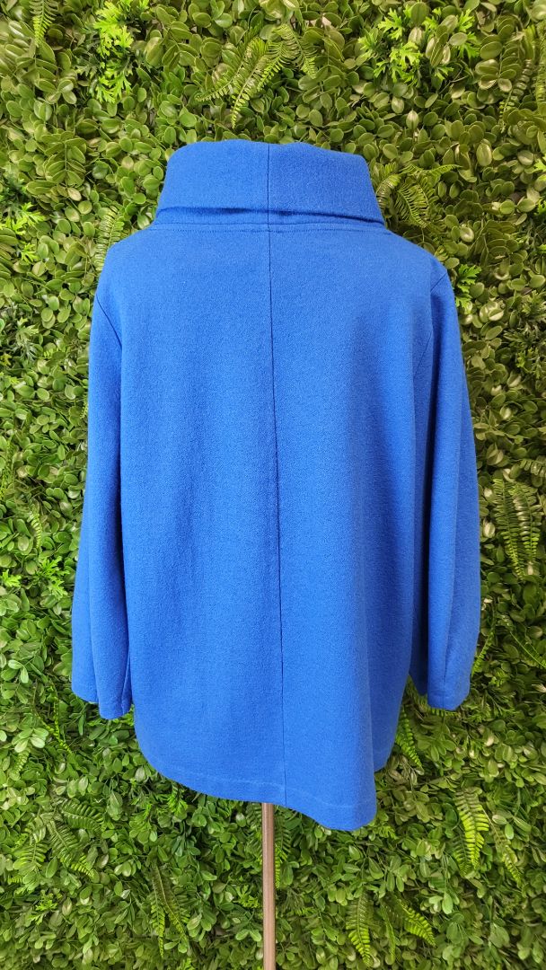 Cos Blue Wool Rolled Neck Top (12)