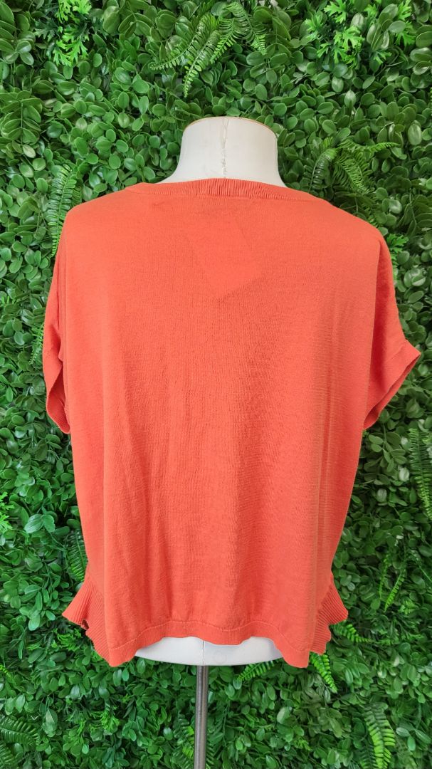 Marilyn Seyb Orange Knit Top (10)