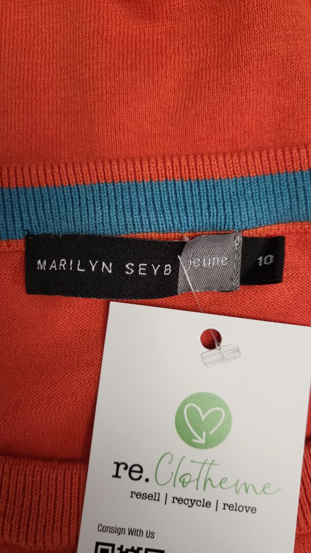 Marilyn Seyb Orange Knit Top (10)