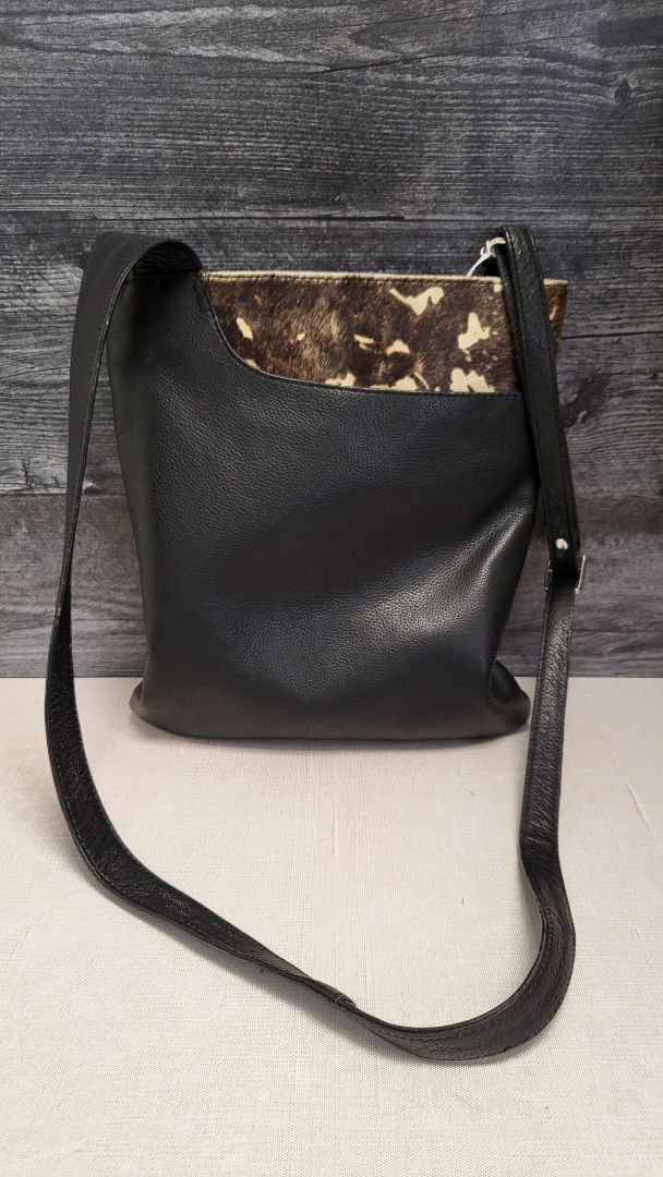 Max Black Leather Crossbody Bag