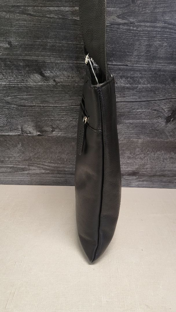 Max Black Leather Crossbody Bag