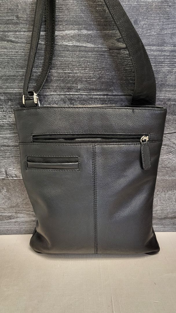 Max Black Leather Crossbody Bag