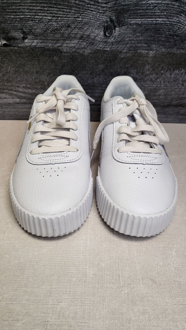 Puma White Carina Leather Sneakers (40)
