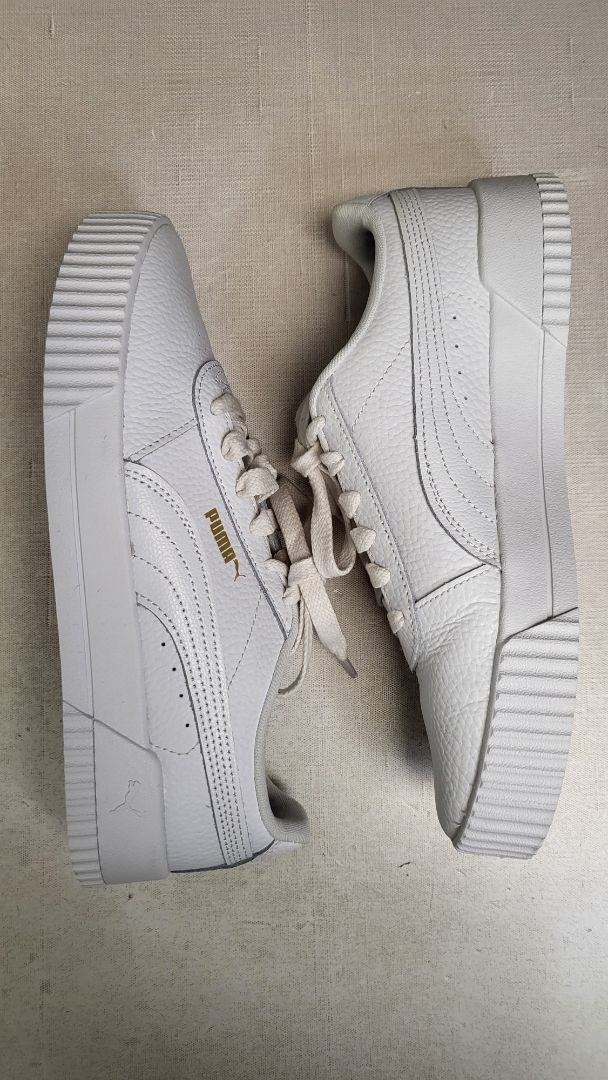 Puma White Carina Leather Sneakers (40)