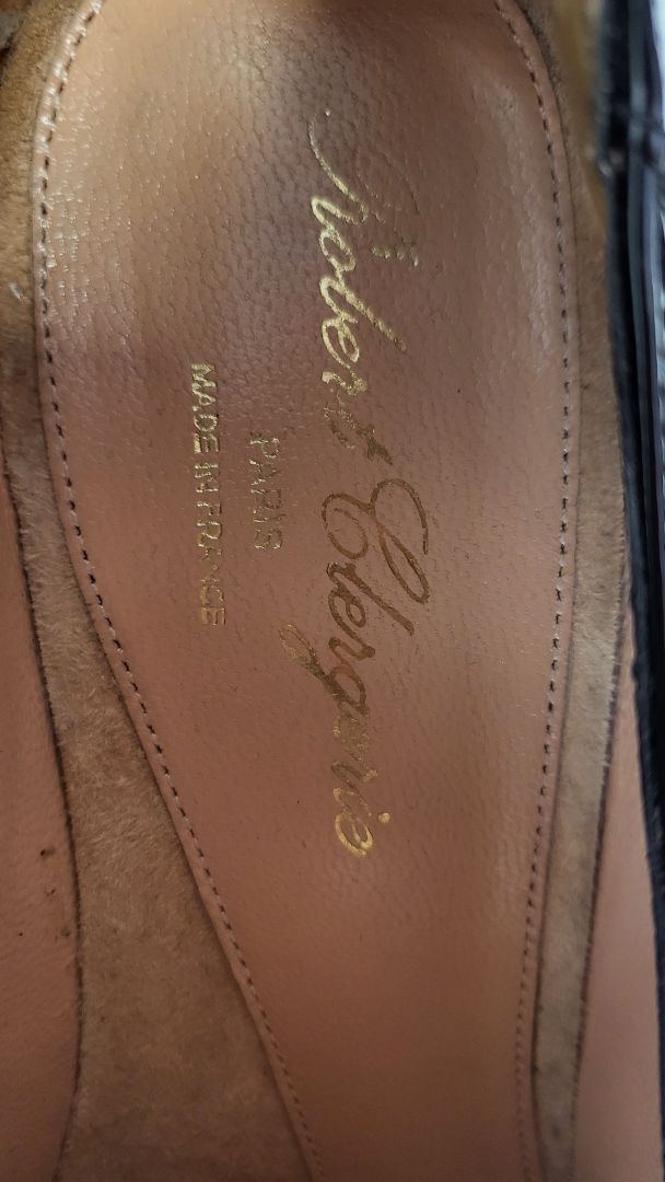 Robert Clergerie Black Patent Loafer Heel (39)