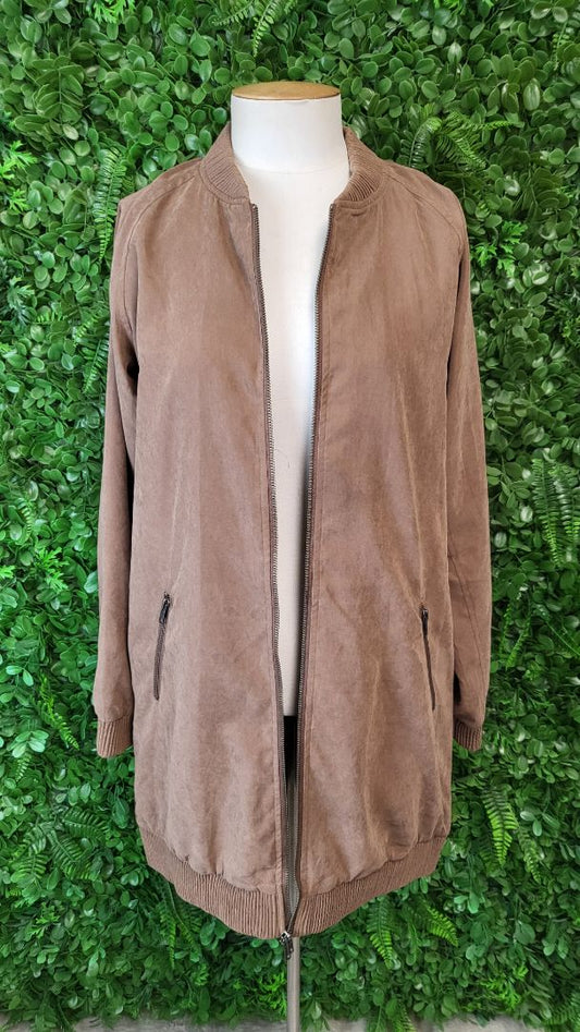 Charlie Jane Brown Longline Bomber Jacket (10)
