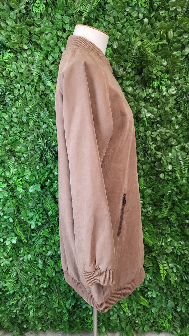 Charlie Jane Brown Longline Bomber Jacket (10)