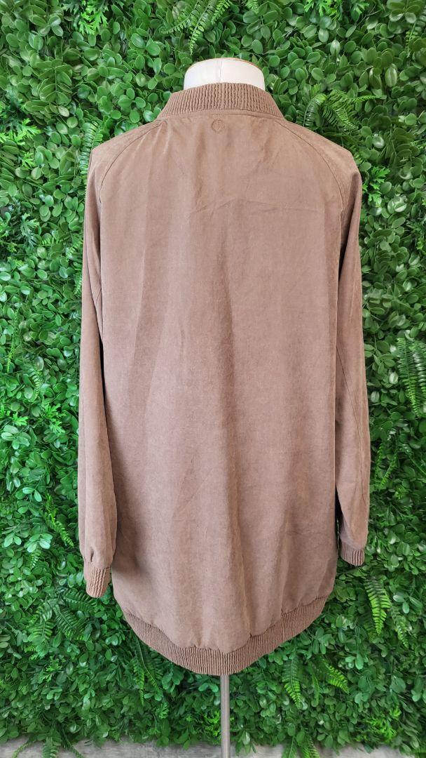 Charlie Jane Brown Longline Bomber Jacket (10)