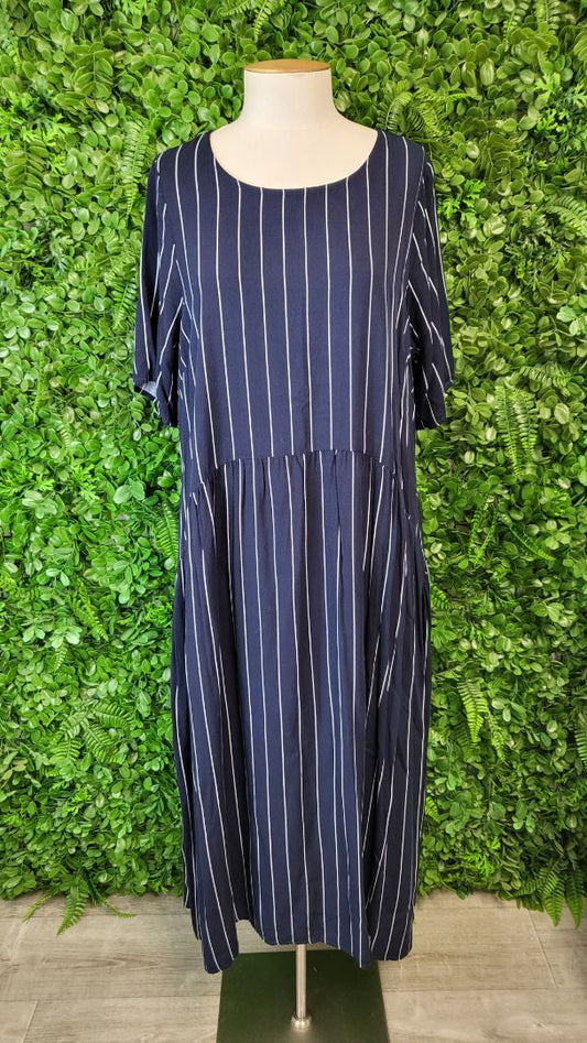 Lemon Tree Navy Stripe Dress (12)