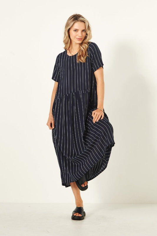 Lemon Tree Navy Stripe Dress (12)