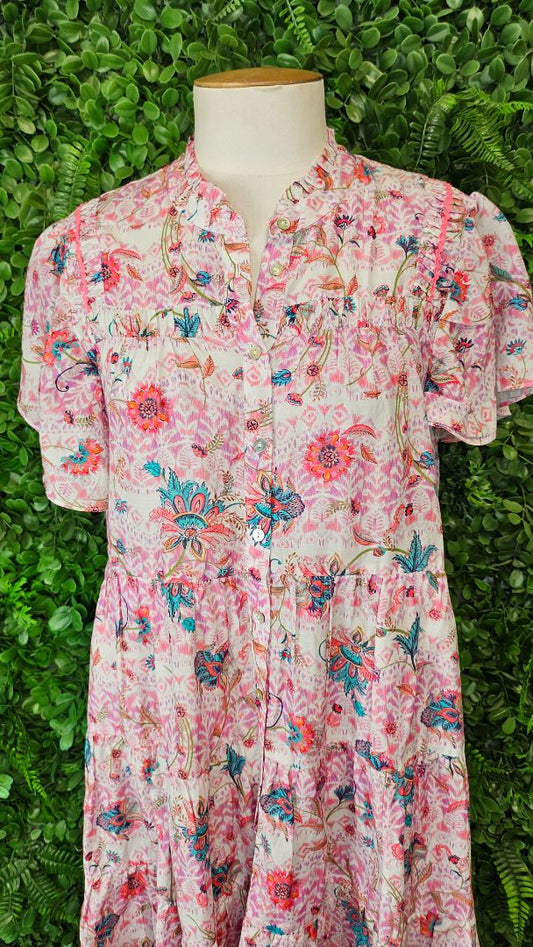 Loobies Story Print Tiered Midi Dress (10)
