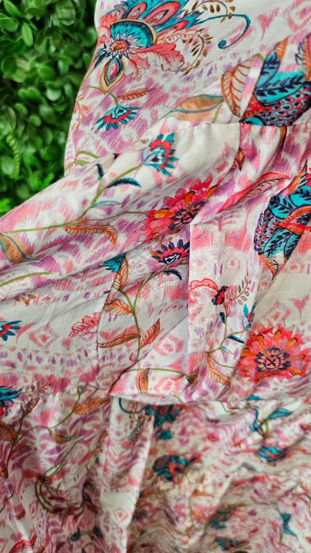 Loobies Story Print Tiered Midi Dress (10)