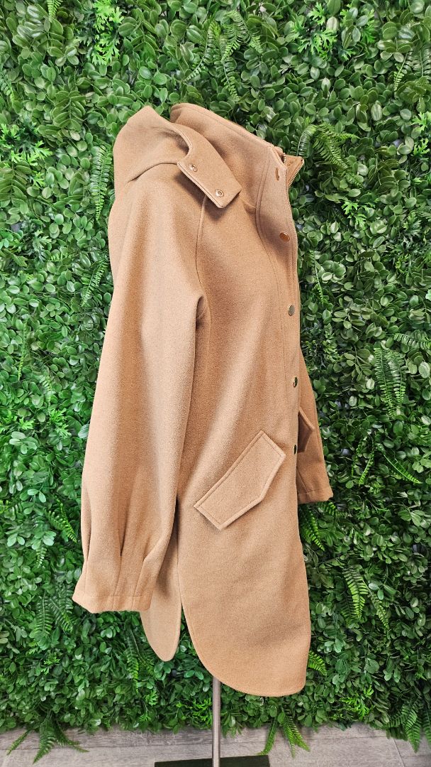Eb & Ive Tan Hooded Shacket Coat (10)