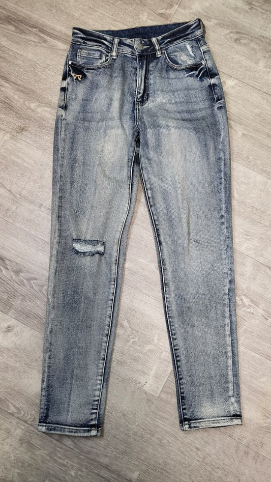 Shine On Washed Blue Distressed Jeans (8)