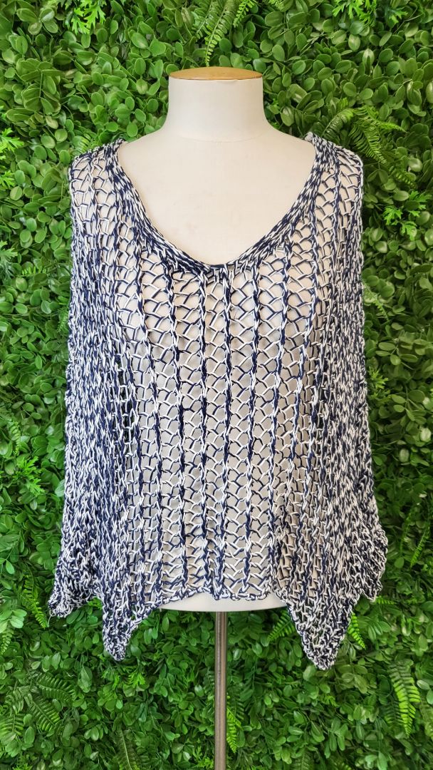 Imagine Blue Open Knit Top (14)