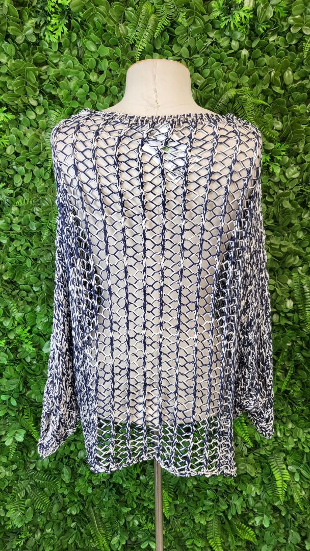Imagine Blue Open Knit Top (14)