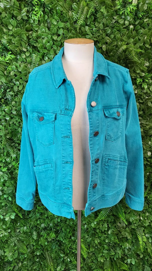Liverpool Teal Stretch Denim Jacket (14)