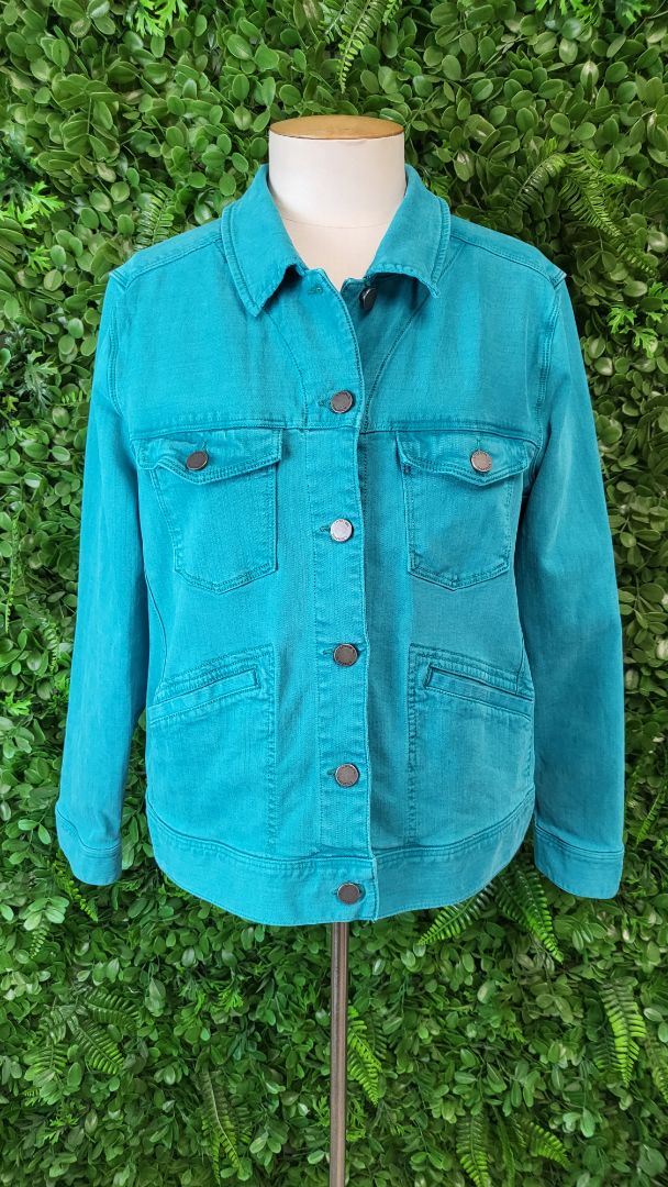 Liverpool Teal Stretch Denim Jacket (14)