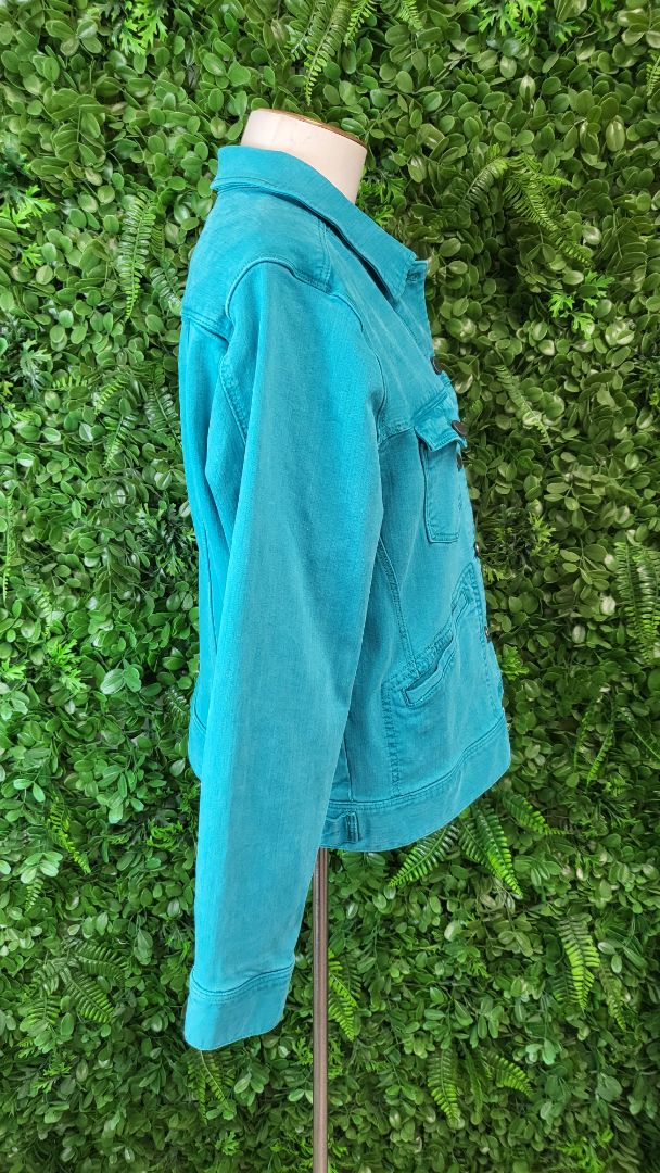 Liverpool Teal Stretch Denim Jacket (14)