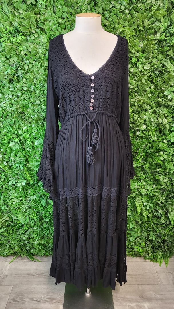 Tree Of Life Black Boho Lace Dress (14)
